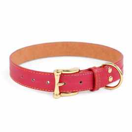 Skórzana obroża z personalizacją CANDY czerwona
