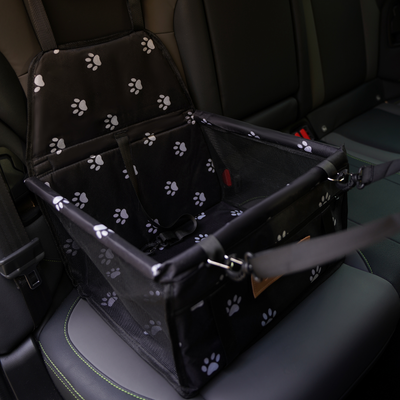 Fotelik transporter dla psa do auta Hauki wzór czarny