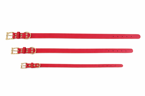 Skórzana obroża z personalizacją CANDY czerwona