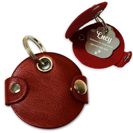 Adresówka skórzana otwierana czerwona + grawer