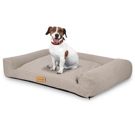 Legowisko dla psa z personalizacją L - baranek szary