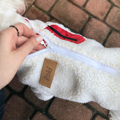 Ubranko kurtka dla psa Baranek czerwony