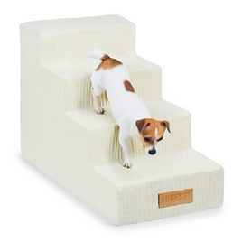 Schodki dla psa / kota 4-stopniowe - sztruks kremowy