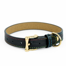 Skórzana obroża z personalizacją CANDY czarna