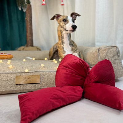 Legowisko dla psa z personalizacją XXL - baranek ciemny beż