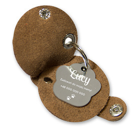 Adresówka skórzana otwierana jasny brąz + grawer