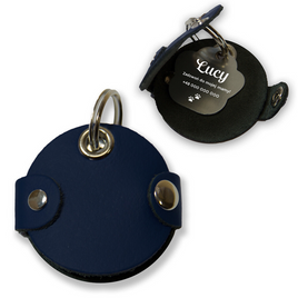 Adresówka skórzana otwierana niebieska + grawer