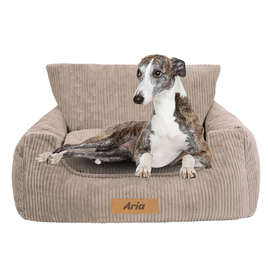 Fotelik samochodowy i legowisko 2w1 dla dużego psa - sztruks beżowy