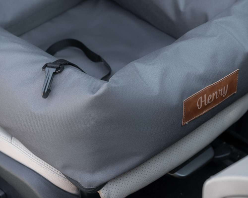 Transporter dla psa lub kota ciemny szary z personalizacją