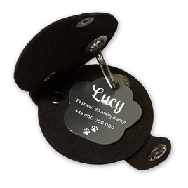 Adresówka skórzana otwierana czarna + grawer